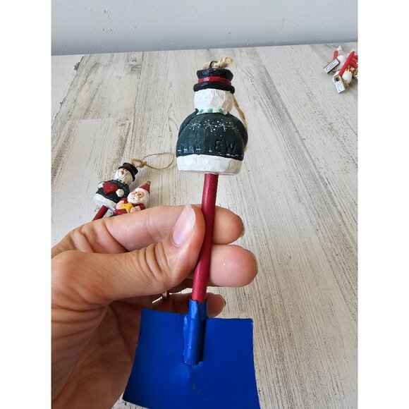 Vintage Eddie Walker shovel Santa snowman ornament Xmas tree heart star - Picture 7 of 7